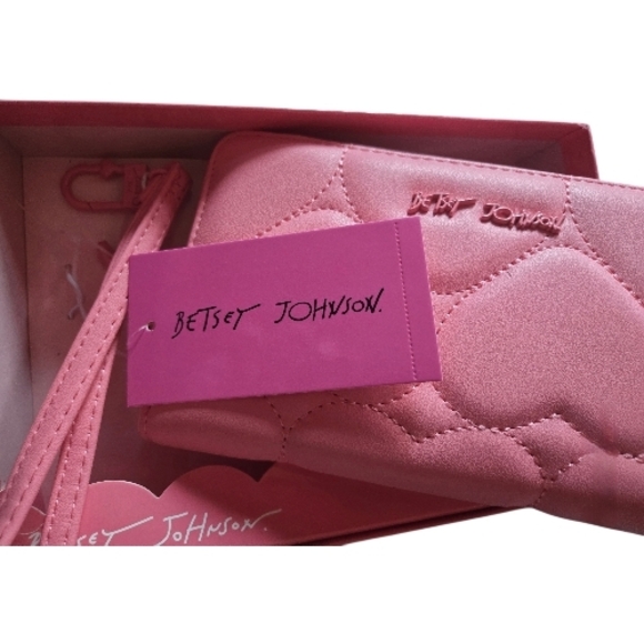 Betsey Johnson Handbags - Betsey Johnson Pink Quilted Wallet & Wristlet -NWT